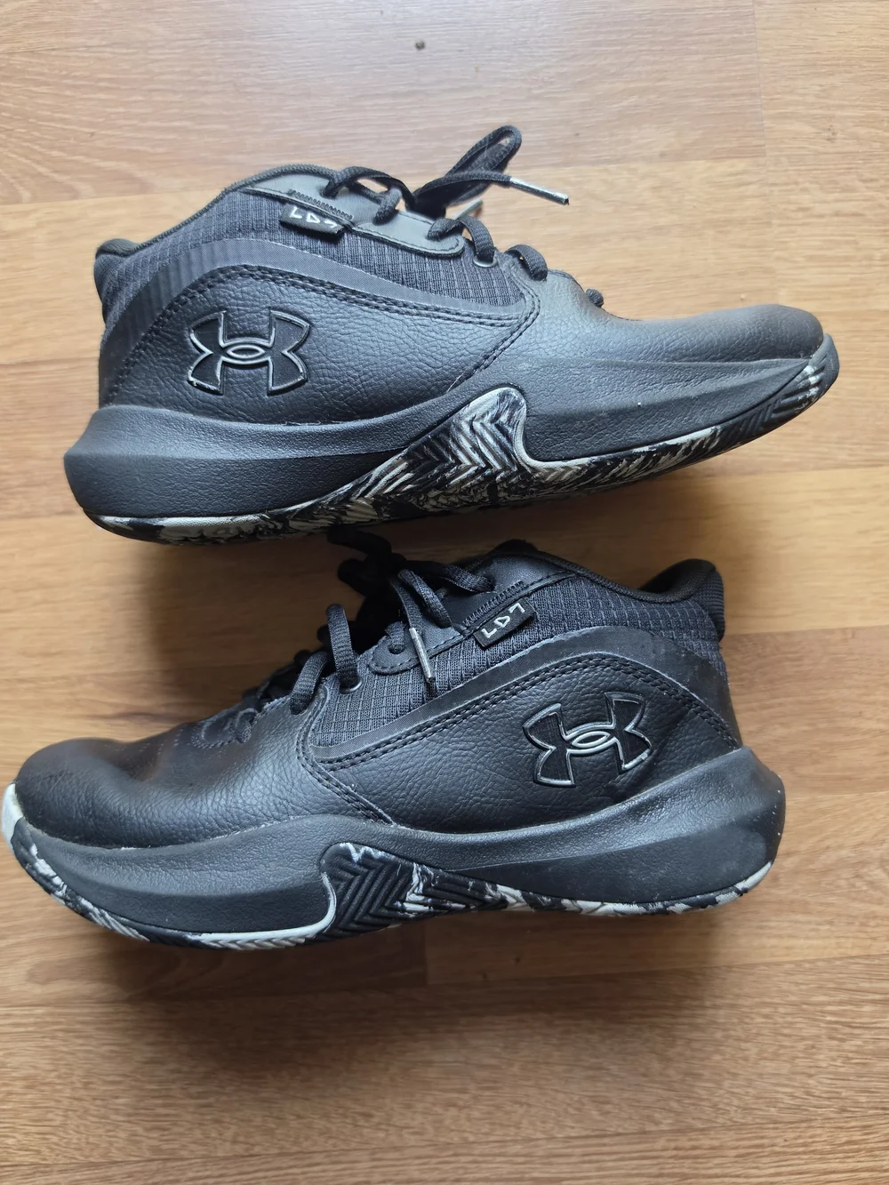 Under Armour Black Leather Athletic Sneakers